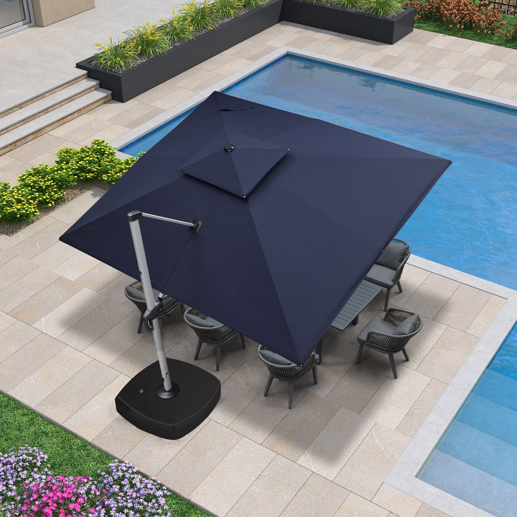 large patio umbrella on wheels SUPERJARE 13FT Outdoor for Patio, Double sided Pool Umbrellas with Fade Resistant Canopy, Table Umbrella for Deck, Market, Backyard Introducing the 10ft Umbrella PatioKingdom 9FT Outdoor Umbrella, Autotilt