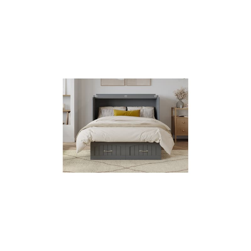 Murphy Bed Chest - Storage Drawer & USB Charger - Space Saving Furniture