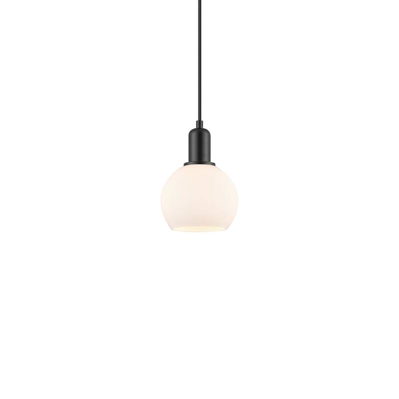 Innovations Lighting 716-1P-9-6 Athens Pendant Athens 6" Wide Mini - Matte Black / Matte White