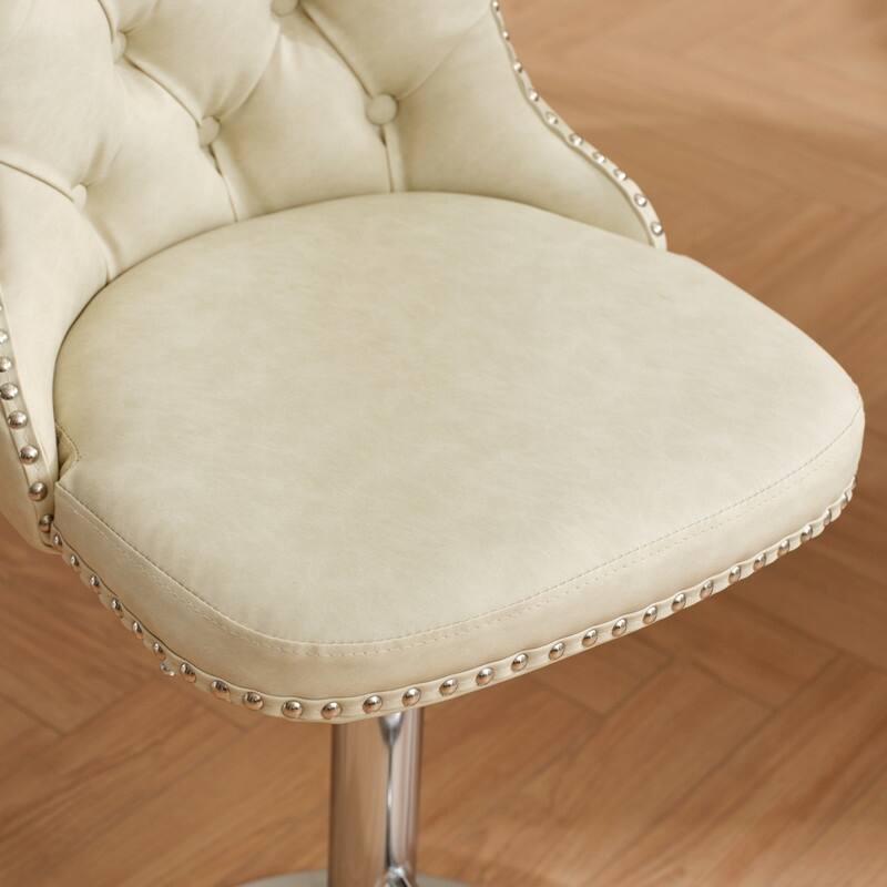 Swivel Foam Barstools Adjusatble Seat Set of 4