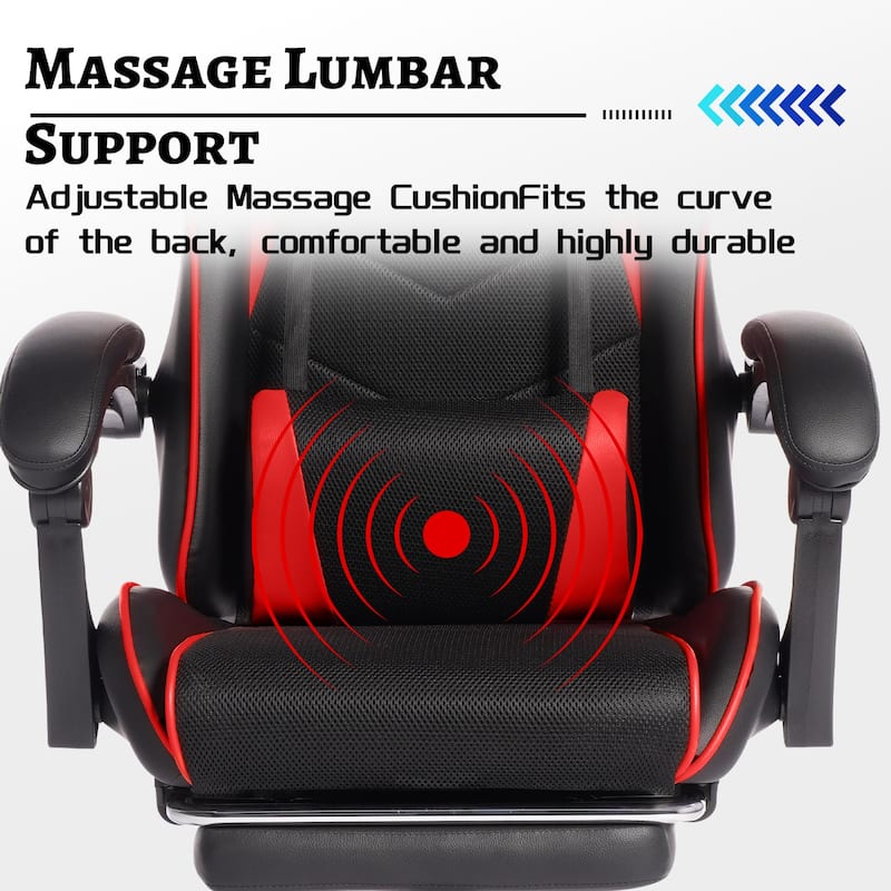 E-sports Gaming Chair Sports Car Driving Seat PU Material Moulded Sponge Comfortable and Safe With Massage