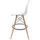 preview thumbnail 12 of 57, Counter Stool With Back Plastic Molded Wooden Eiffel Base For Kitchen Island Hotel Work High Chair