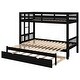 preview thumbnail 9 of 11, Contemporary Style Twin Size over Pull-out Bunk Bed with Trundle,Built-In Ladder and Full-Length Guardrail