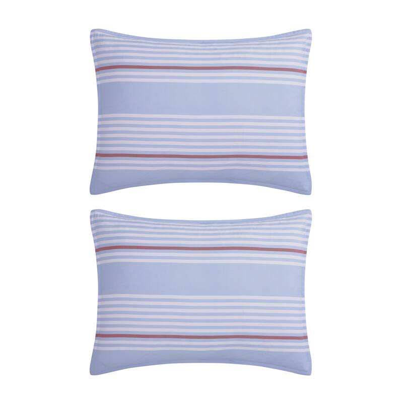 Tommy Hilfiger Lido Stripe Reversible Blue Comforter Bonus Set