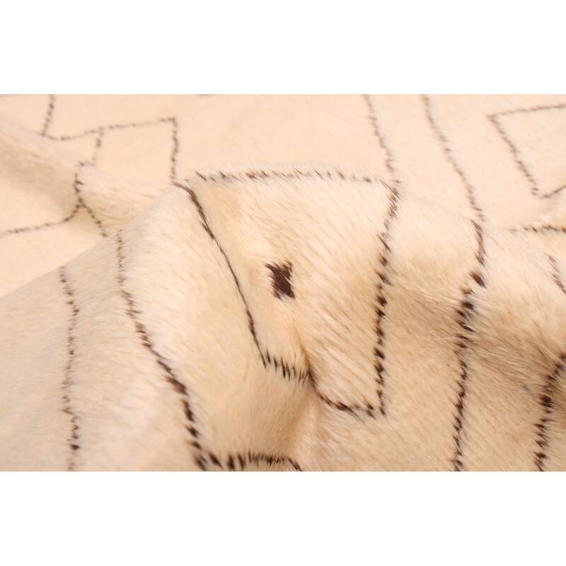 ECARPETGALLERY Hand-knotted Pak Finest Marrakesh Cream Wool Rug - 7'1 x 9'8