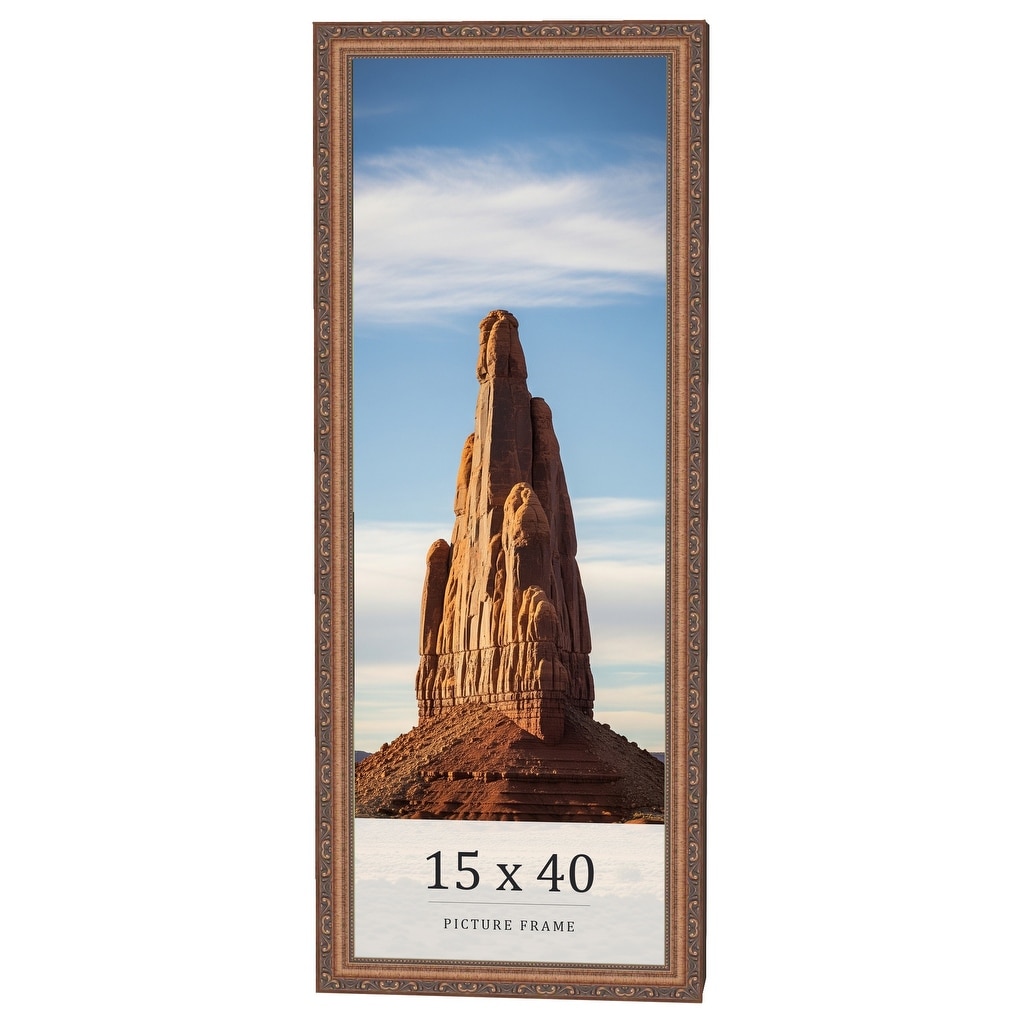 15x40 Frame Red Solid Wood Picture Frame Width 1.75 Inches | Interior Frame Depth 1 13/16 Inches