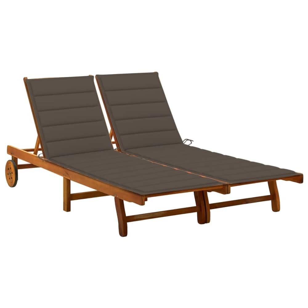 vidaXL Patio Lounge Chair Sunbed Sunlounger with Cushion Solid Acacia Wood