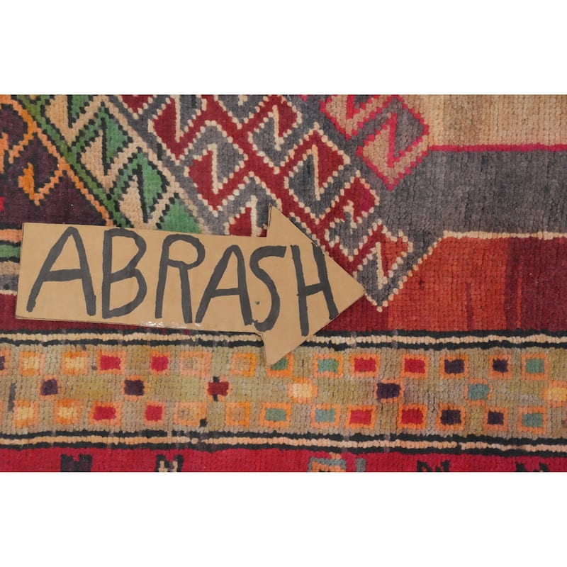 Hand Knotted Oriental 100% Wool Carpet Traditional Tribal Red Ardebil Runner Rug - 9' 4'' X 3' 9''