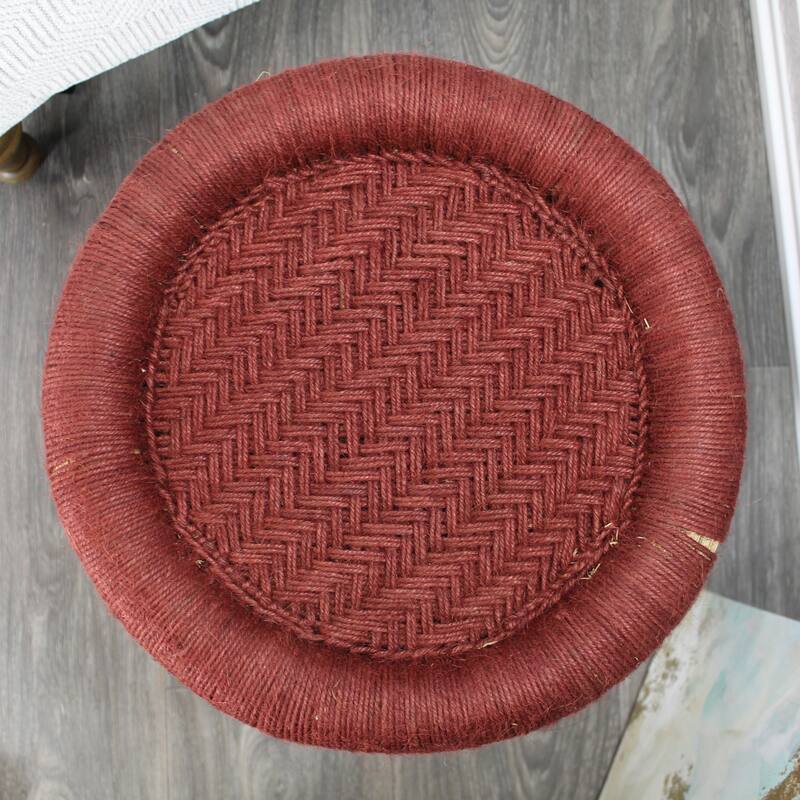Natural Geo Moray Decorative Handwoven Jute Accent Stool