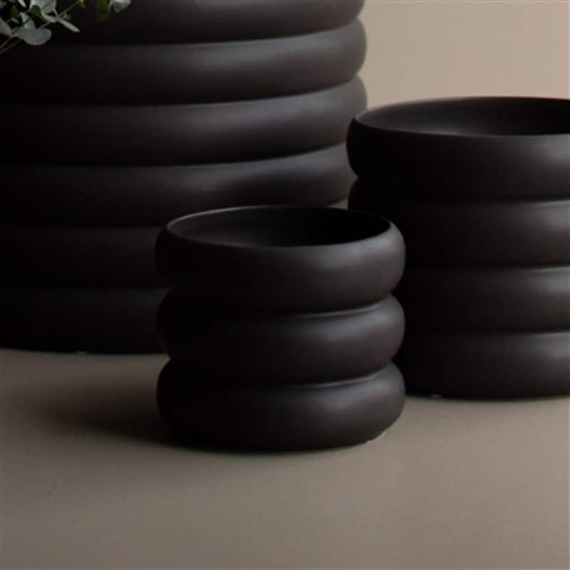 Ceramic Mud Planter - 4" - Black