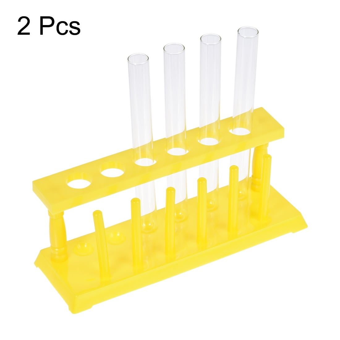sourcing map Test Tube Holder Rack 6 Wells 6 Pins for 16-20mm Tubes Yellow