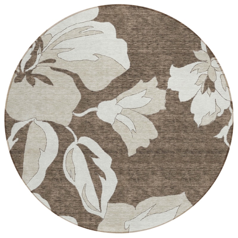Machine Washable Indoor/ Outdoor Chantille Floral Rug