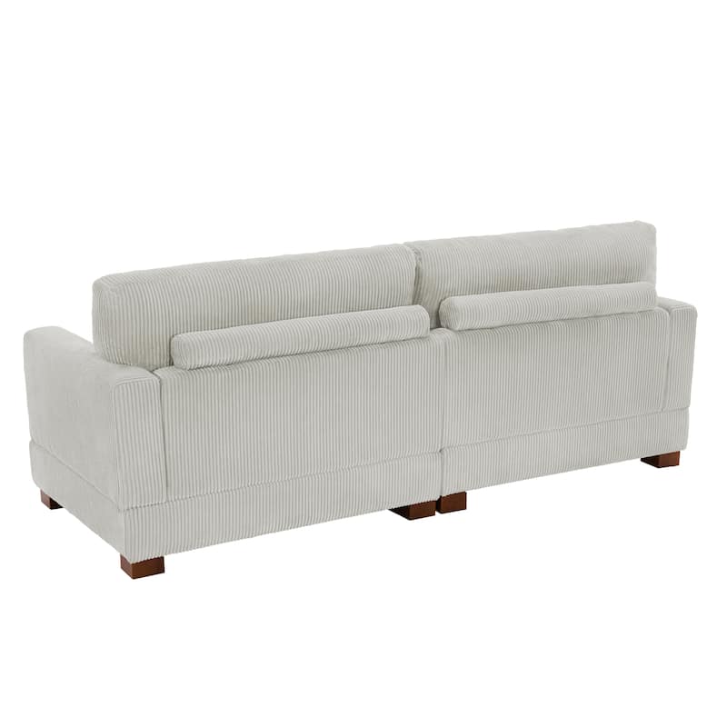 Modern Corduroy Modular Couch Sectional Sofa With Pillows