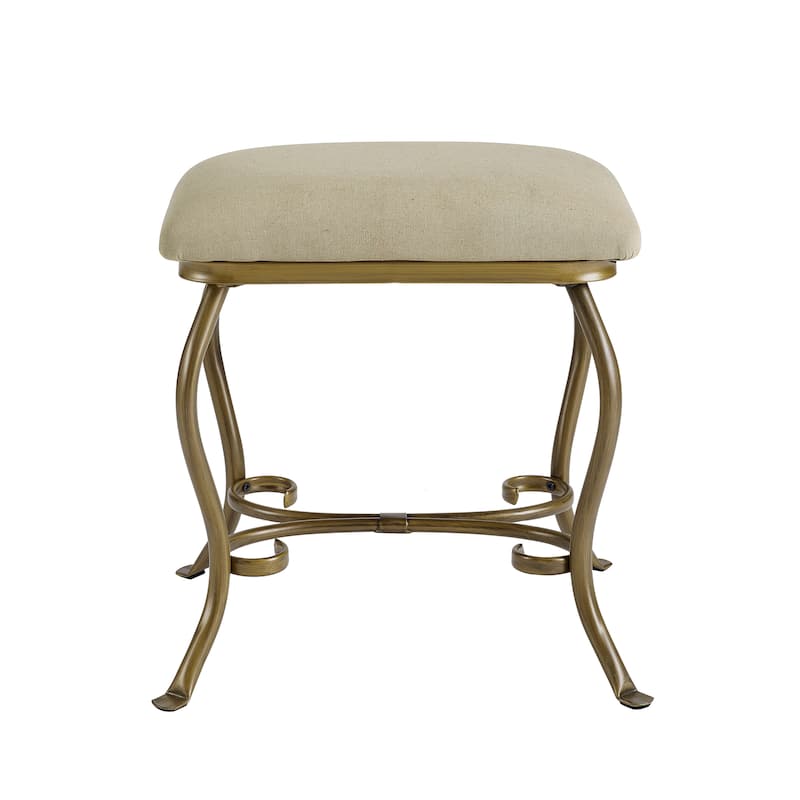 Linon Angelica Glass-top Metal Vanity Set