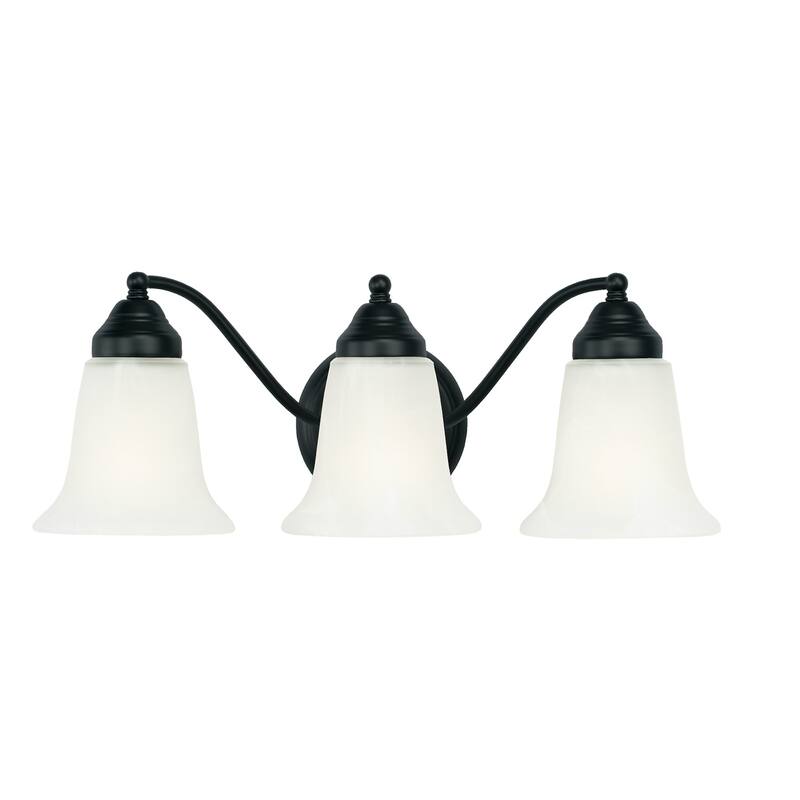 3-light Bath/ Vanity Fixture w/ White Faux Alabaster Glass