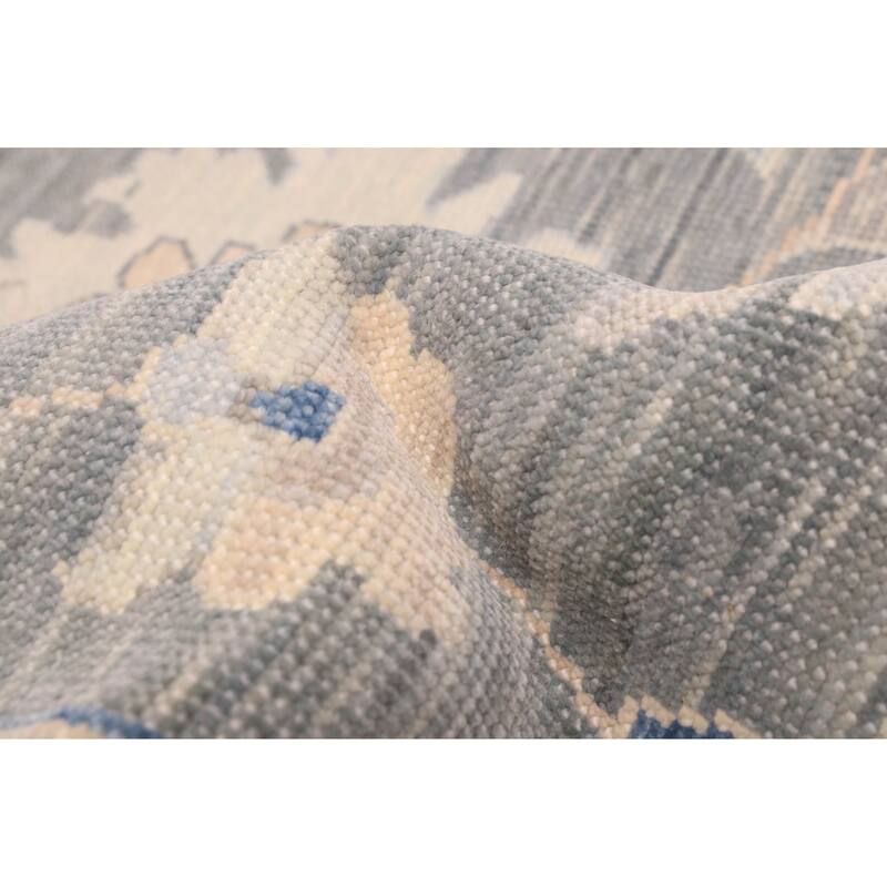 ECARPETGALLERY Hand-knotted Modern Oushak Grey Wool Rug - 9'1 x 12'3