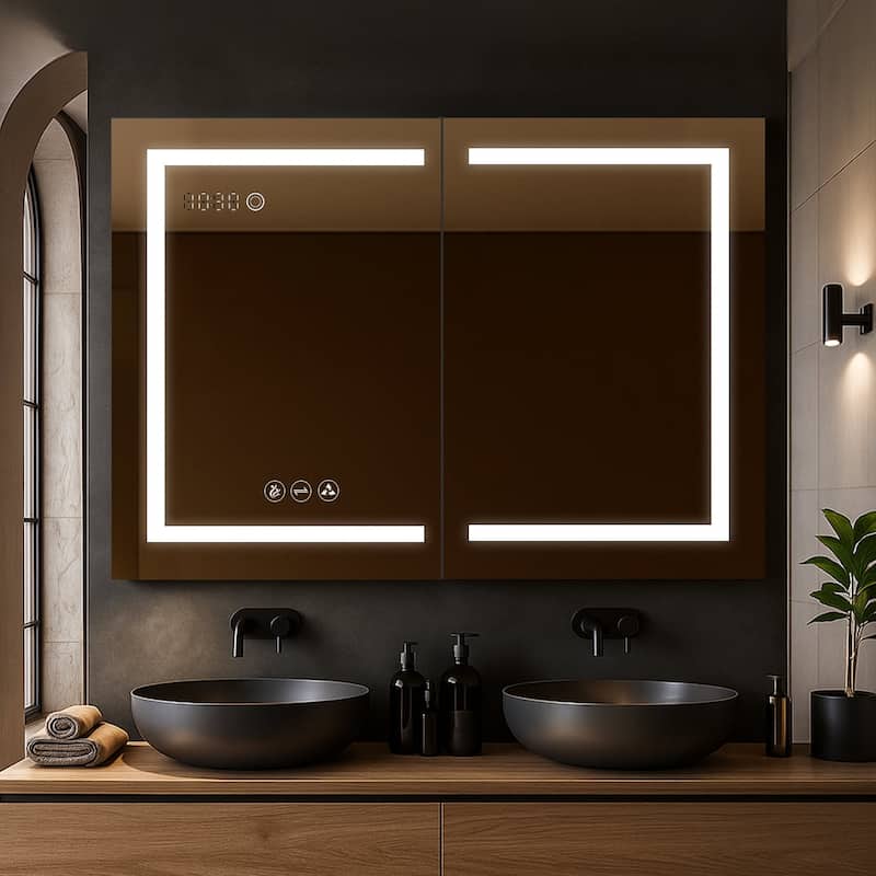 Blossom LED Medicine Cabinet with Mirror, Lighted, Defogger, USB - 48x32 Inch