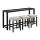 preview thumbnail 2 of 20, Cordero Wood Glass Top 72-Inch Wide Counter Height Console Bar Table and 3 Stools Set