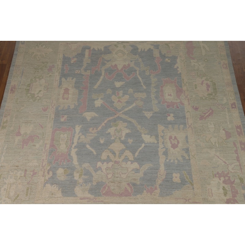 Oushak Turkish Rug Handmade Vegetable Dye Wool Carpet - 8'0" x 9'9"
