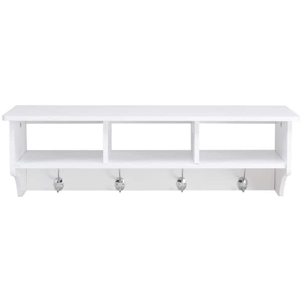Costway Wall Mount Coat Rack Storage Shelf Cubby Organizer Costway Wall Mount Coat Rack