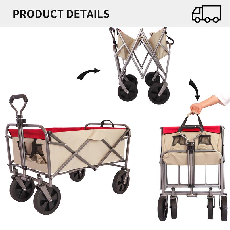 Collapsible Beach Trolley Cart Camping Folding Wagon