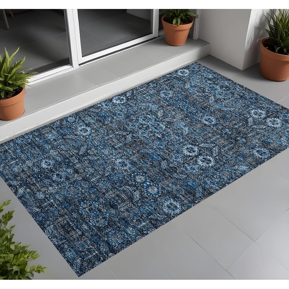Sari Lush Floral Weather Resistant Classic Meets Modern Outdoor Rug