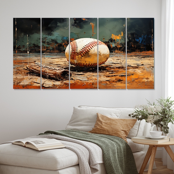 Designart Baseball Collage Glove And Ball Sports Metal Wall Decor Set On Sale Bed Bath Beyond 39936216