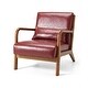 preview thumbnail 26 of 40, Glitzhome 30"H Mid-Century Modern PU Leather Accent Armchair with Rubberwood Frame