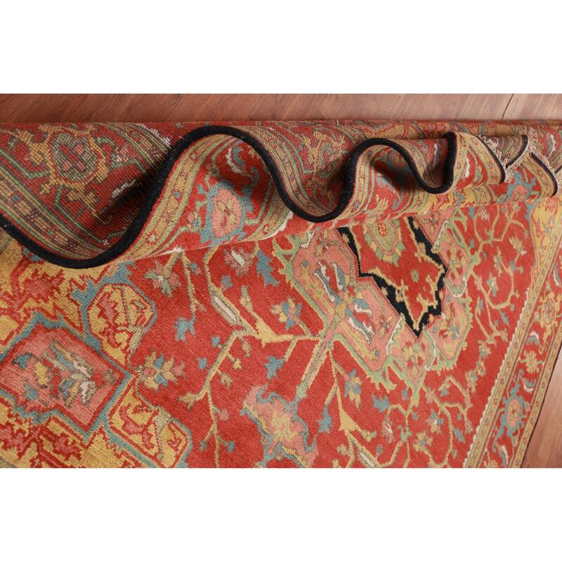 Geometric Heriz Serapi Oriental Area Rug Handmade Wool Carpet - 7'10" x 9'8"