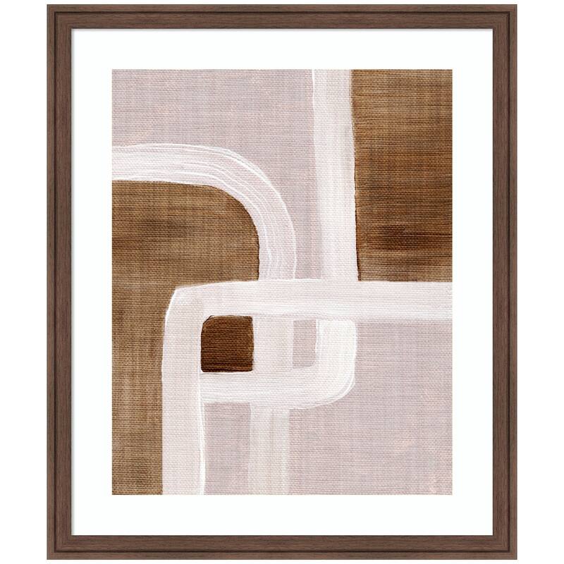 Kate and Laurel Framed Art rhythmic lines ll by Nikita Jariwala - 22x26 - Brown