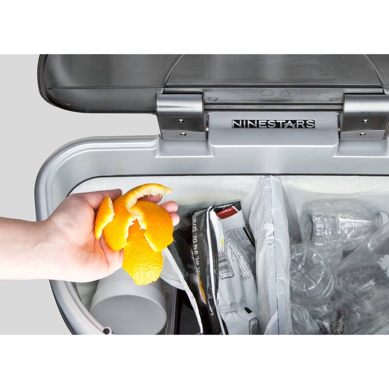 NINESTARS 18 Gallon Dual Compartment Motion Sensor Trash Can DZT-70-11R