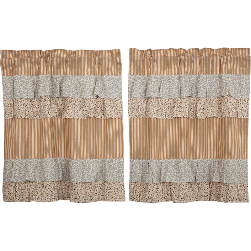 Kaila Ticking Gold Ruffled Tier Set of 2 L36xW36