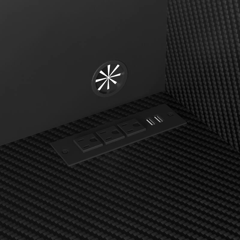 Roomfitters Computer Desk with Hutch & Bookshelf, Home Office Workstation, Space Saving Writing Table, Storage Cabinet, Black