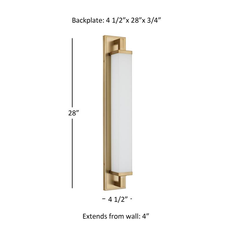 Zenith 28" Antique Brass LED Bathroom Vanity Light