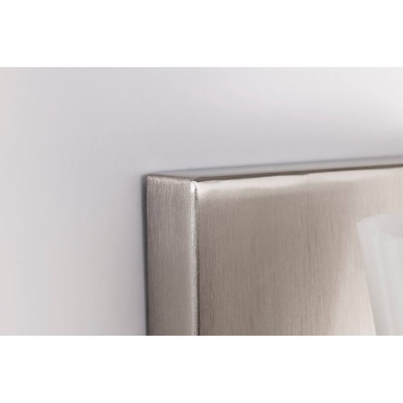 Royale 1 Light Vanity Brushed Nickel Finish Ribbed White Glass - Brushed Nickel