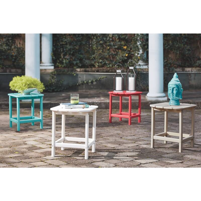 Signature Design by Ashley Sundown Treasure Outdoor Rectangular Poly All Weather End Table - Grayish Brown