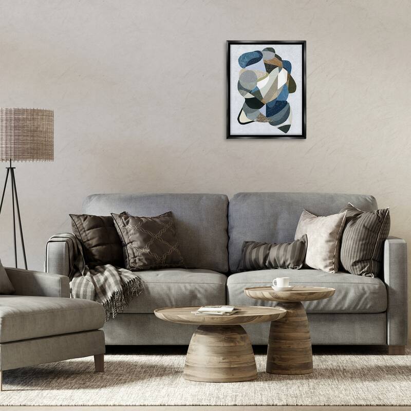 Stupell Fluid Movement Geometrics Framed Floater Canvas Wall Art Design By Coco Good