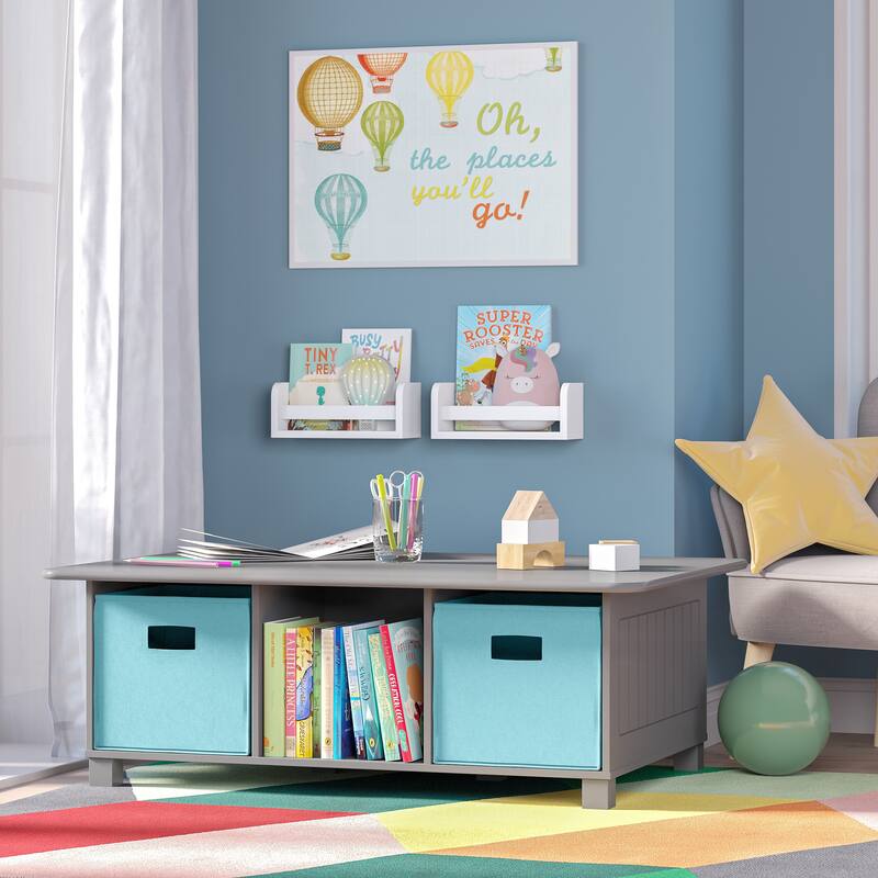 RiverRidge Kids Desk, Activity and Play Table with 6 Storage Cubbies - Gray