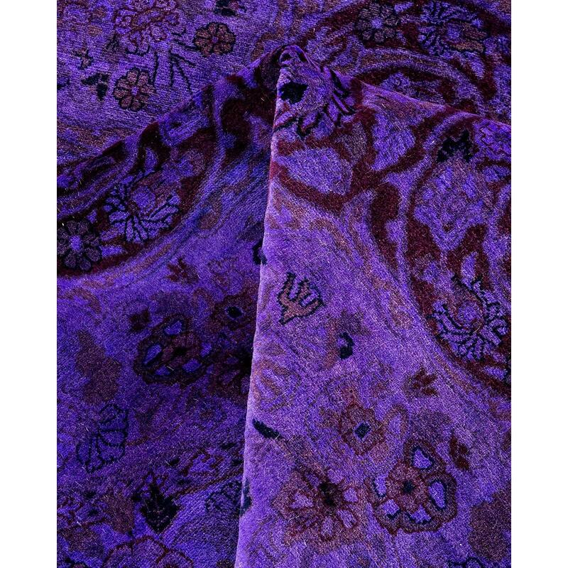 Fine Vibrance, One-of-a-Kind Handmade Area Rug - Purple, 8' 1" x 8' 1" - 8' 1" x 8' 1"