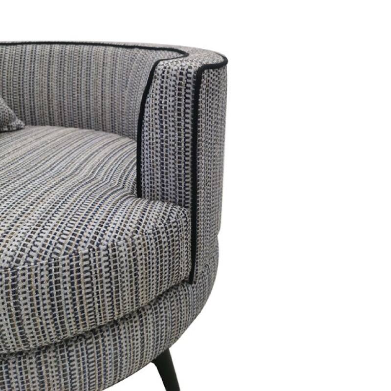 Roomfitters 360 Degree Modern Swivel Barrel Chair, Upholstered Round Lounge Seating with Lumbar Pillow, Multi