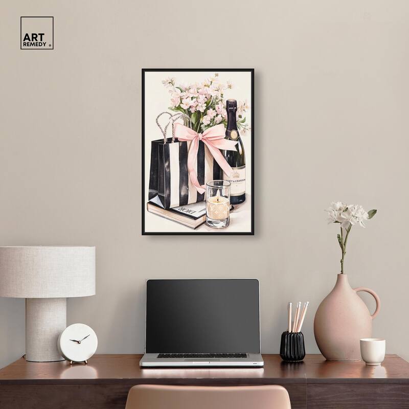 Shopping Bag and Some Drinks Canvas by Art Remedy