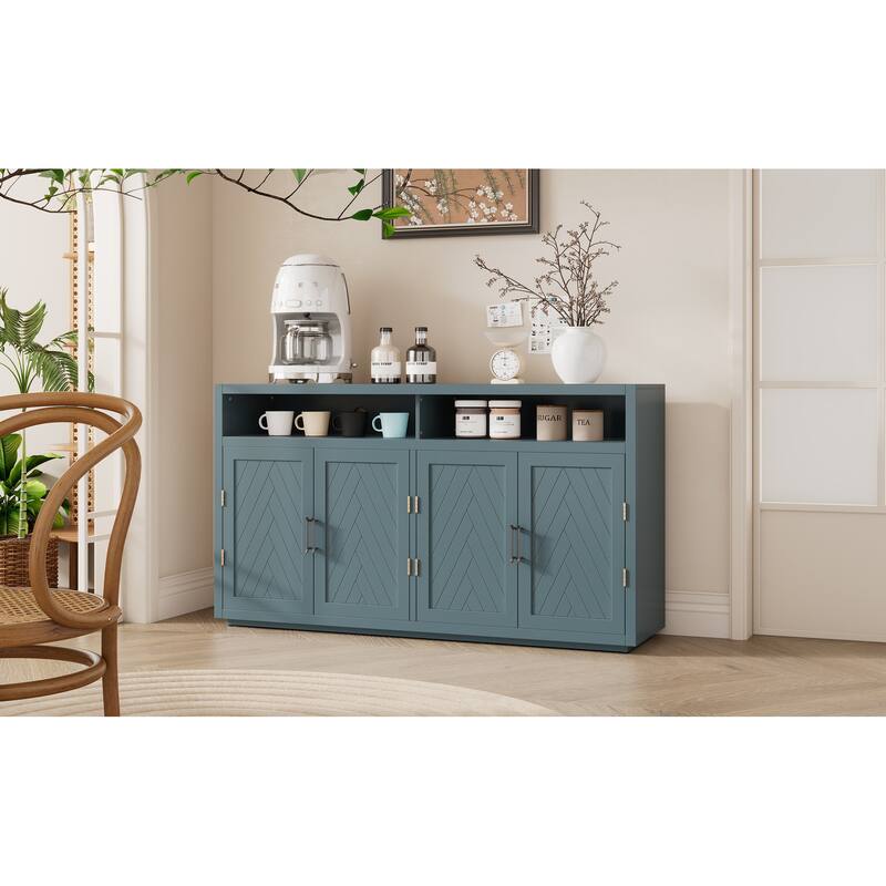 Sideboard with Open Storage and Adjustable Shelves