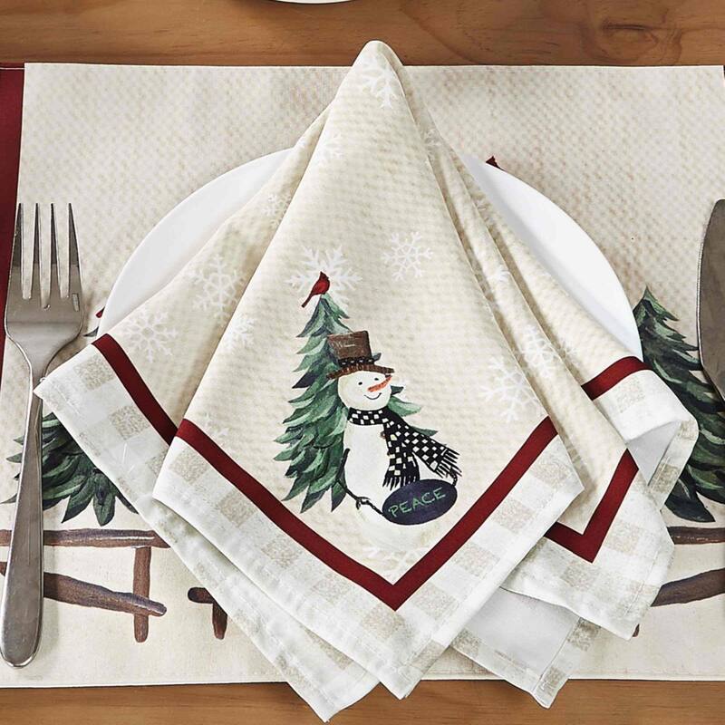 Avanti Linens Country Snowman 4-Pack Napkin Set - Napkin S/4