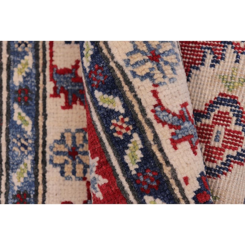 Bohemian Kazak Brittany Red/Beige Wool Rug - 2'0'' x 3'0''