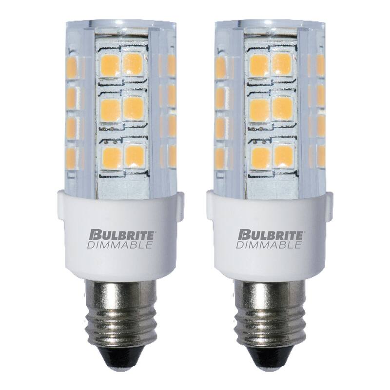Bulbrite Pack of (2) 4.5 Watt Dimmable Mini T4 Mini-Candelabra (E11) LED Bulb