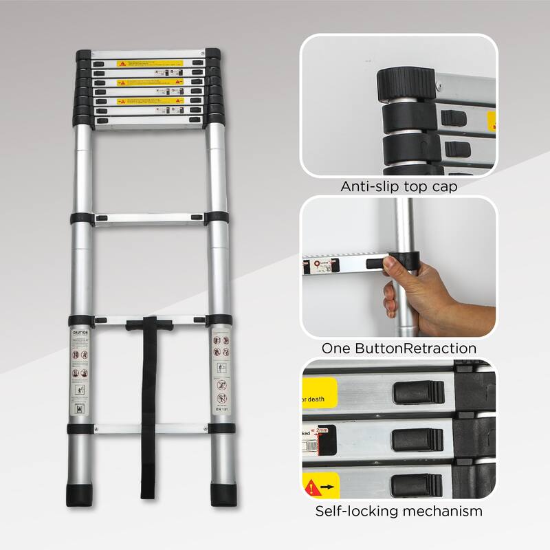 10.5FTFT Portable Multi-Purpose Aluminum Telescopic Extension Ladder
