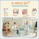 preview thumbnail 5 of 8, Kids Table and Chair Set, Height Adjustable 5 Piece Toddler Table and Chair Set with Storage Box - Green