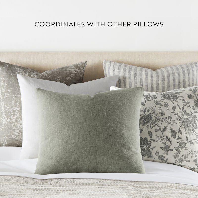 Washed and Distressed Cotton Decor Throw Pillow in Stone Washed