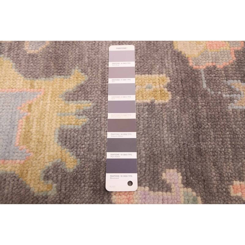 ECARPETGALLERY Hand-knotted Modern Oushak Charcoal Wool Rug - 7'11 x 9'11
