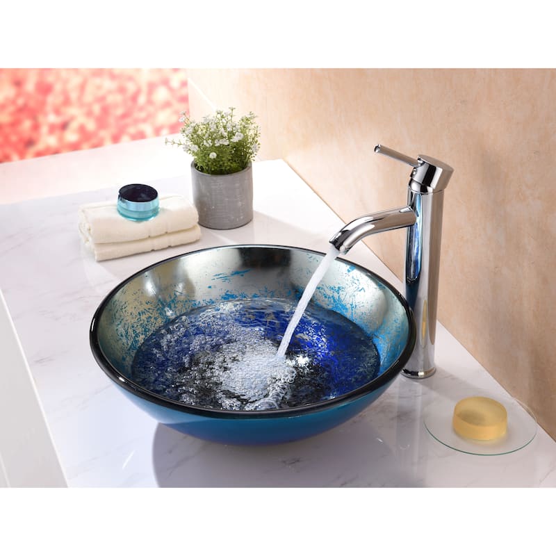 Chilasa Series Vessel Sink in Blue